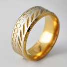 Fashion Design Yellow Gold Filled /Silver Band Ring Size 9 ! Gift & Jewelry