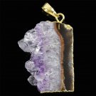 Amethyst Druzy gemstone pendant & silver 925 necklace ! Gift Jewelry & Love
