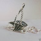 Silver 925 pendant " small basket " & sterling necklace