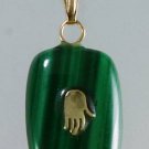 Malachite stone pendant 14k gold cross , silver chain ! Gift Jewelry & Love