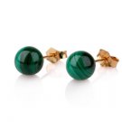 Special Fine Fashion 14k gold & Malachite earrings ! Gift Jewelry & Love