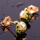 Fashion 14K goldfield round peridot gemstone stud earring ! Gift Jewelry & Love