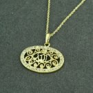 14k Gold plated & zircons Allah Islamic Pendant necklace ! Muslim Jewelry & gift