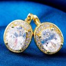 Fashion white 14k gold filled women square zircon stud earrings ! Gift & Jewelry