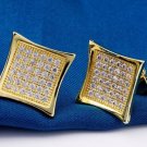 18K Gold Plated Beautiful White Cubic Zircons Earrings ! Gift Jewelry & Love
