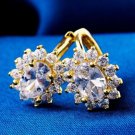 18K Gold Plated Beautiful White Cubic Zircons Earrings ! Gift Jewelry & Love