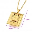 Pretty 18K gold plated latin cross pendant and necklace