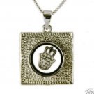Sterling necklace & pendant of spin lucky talisman hand ! Gift Jewelry & Love