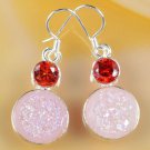 Fashion unique silver natural agate titanium earrings ! Gift Jewelry and Love