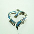 Beautiful fashion sterling & opal heart pendant + chain ! Gift Jewelry & Love