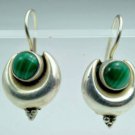 Fashion sterling silver earrings set with Malachite ! Gift Jewelry & Love