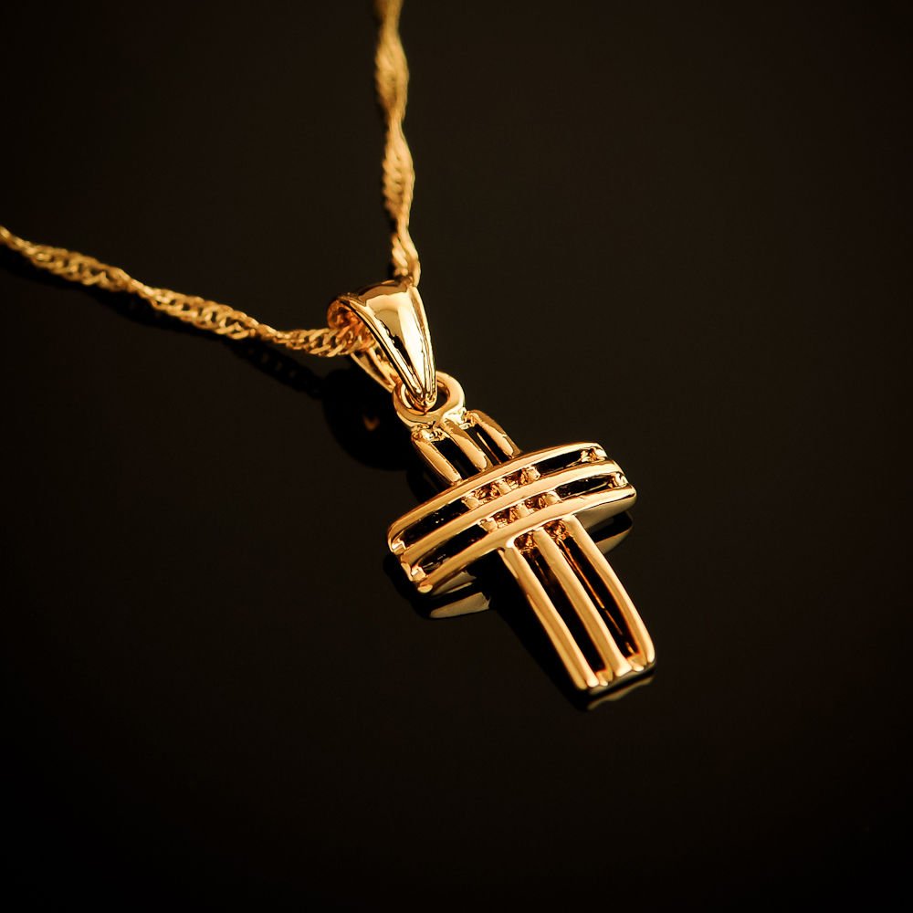 Fashion 18k gold plated latin cross pendant & necklace ! Gifr Jewelry & Love