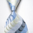 Fashion Accessory Blue Green white Striped Silk Classic Woven Necktie Men's Tie