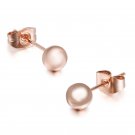 Fashion 5 mm Rose Gold Filled Women & Men Smooth Stud Earrings ! Gift & Jewelry