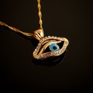 18k gold plated blue eye set zircons pendant & necklace ! Fashion Jewelry & Love