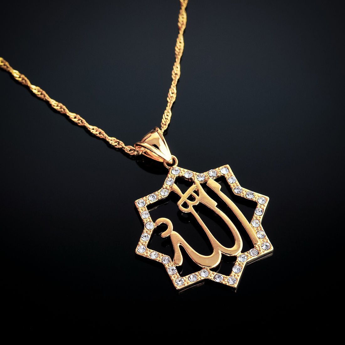 Fashion special 18k gold plated Allah pendant & necklace ! Islam Jewelry & Gift