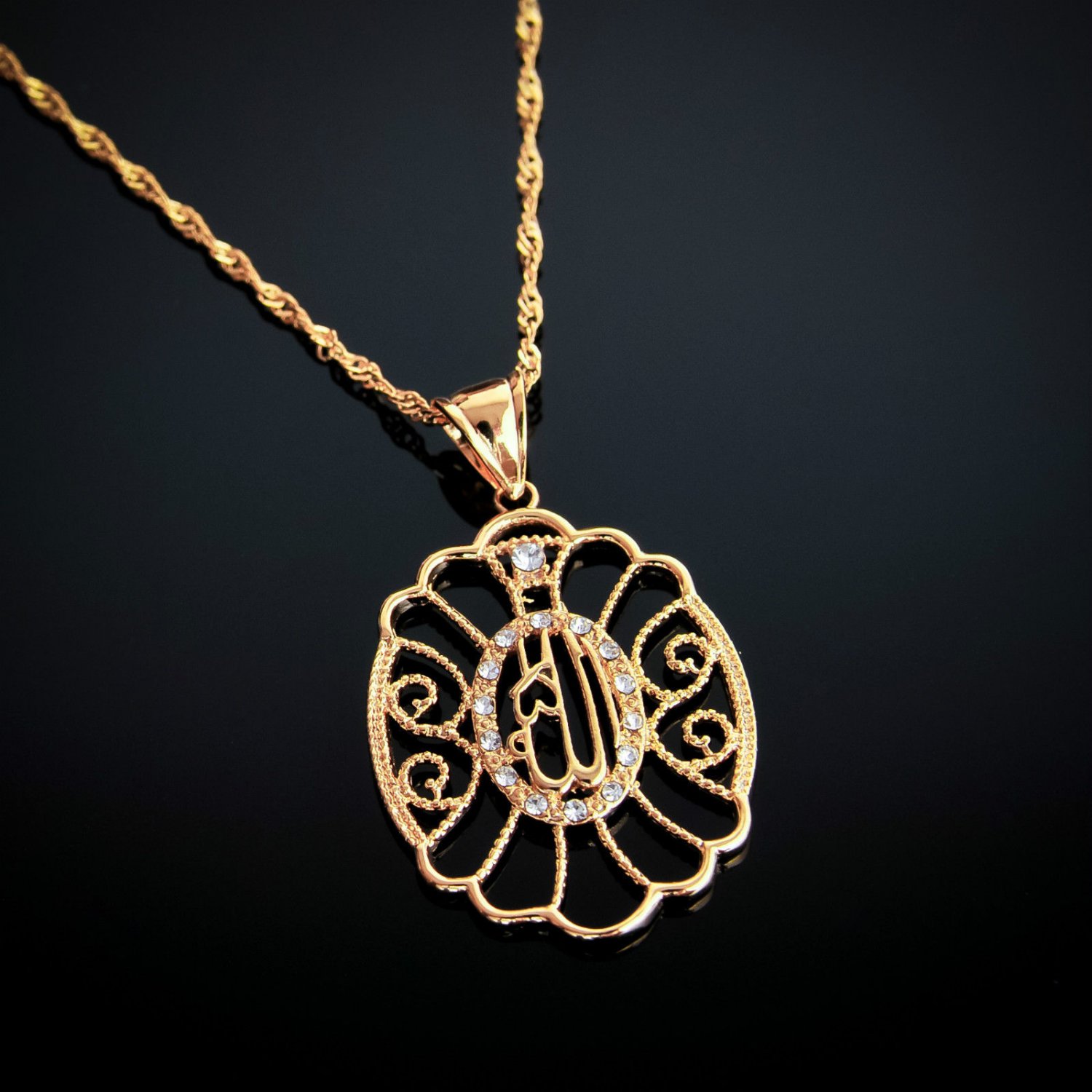 Fashion special 18k gold plated Allah pendant & necklace ! Islam Jewelry & Gift