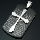 Latin Cross Black Stainless Steel Pendant & necklace ! Gift Jewelry and Love