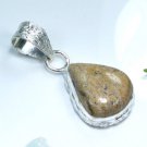 Jasper stone silver 925 pendant + sterling necklace ! Gift Jewelry and Love