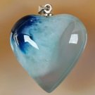 Fashion silver necklace & pendant set agate geode heart ! Gift Jewelry & Love