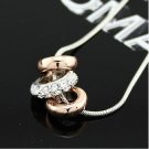 18k gold plated Elegant Rhinestone Pendant and necklace ! Gift Jewelry & love