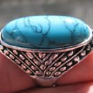 Fashion silver ring , natural Turquoise gemstone size 9.5 ! Gift Jewelry & Love