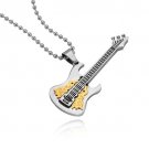 Special Stainless Steel Guitar Pendant & Necklace ! Music Instrument Jewelry