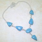 19 1/2" Fashion silver necklace set pale blue Jasper gemstones ! Gift & Jewelry