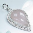 Rose quartz silver 925 pendant + sterling 925 necklace ! Gift Jewelry and Love