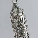 Silver 925 pendant mezuzah holder & sterling necklace