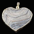 Fashion Sterling 925 Necklace & Natural Brazilian Galaxy Quartz Heart pendant