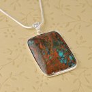 Fashion silver necklace set Sea Sediment Jasper pendant ! Gift Jewelry & Love