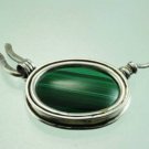 Fine fashion Malachite & silver pendant sterling chain