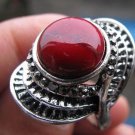 Fashion retro natural red coral Thailand silver ring size 9.5 ! Gift & Jewelry