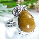 Jewelry brown Jasper silver stamp 925 ring size 6 1/2 ! Gift Jewelry & Love