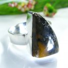 Pretty fashion Jasper silver stamp 925 ring size 7 1/2 ! Gift Jewelry and Love
