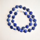 17.5" Lapis lazuli beaded necklace , round design gemstone ! Gift Jewelry & Love