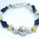 Beautiful style agate and lapis lazuli silver bracelet ! Gift Jewelry & Love
