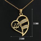 Fashion 18k gold plated Allah zircons pendant & necklace ! Islam Jewelry & Gift