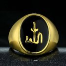 Fine fashion 24k gold plated Allah islam man wooman ring size 7 ! Gift & Jewelry