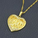 Heart 18k gold plated & zircons Allah Islam Pendant necklace ! Gift Jewelry Love