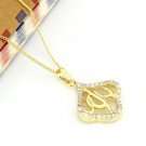 18k Gold Plate set zircons Allah Islam Pendant Necklace ! Gift Jewelry & Love