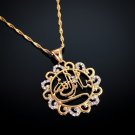 Fashion 18k gold plated Allah zircons pendant and necklace ! Islam Jewelry Gift