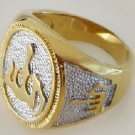 Fashion 18k gold plated Allah islam man wooman ring size 8 ! Gift Jewelry & Love
