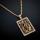 18k gold plated Allah Islamic pendant and necklace ! Islam Jewelry Gift & Love