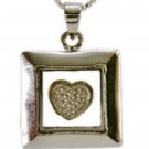Sterling silver 925 necklace & pendant of spinning heart ! Gift Jewelry & Love