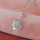 Fashion quality 18k GP white zircon pendant necklace ! Gift Jewelry & Love