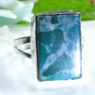 Pretty fashion silver 925 & howlite ring size 7