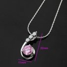 Fine fashion 18k GP pink Cubiz Zircon Pendant and chain