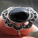 Fashion silver natural black onyx gemstone ring size 9.5 ! Gift Jewelry & Love